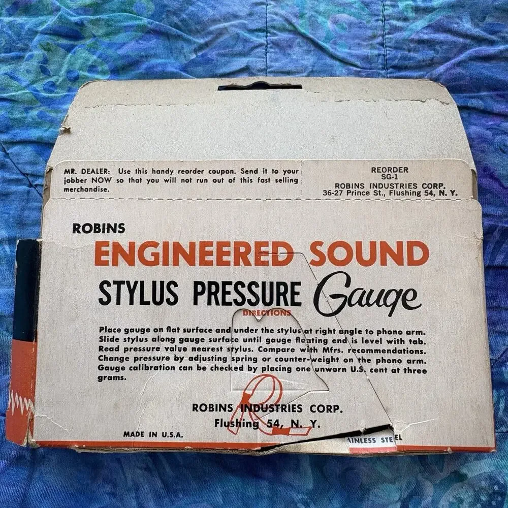 Robins SG-1 Phono Stylus Pressure Gauge Original 1960s Packaging